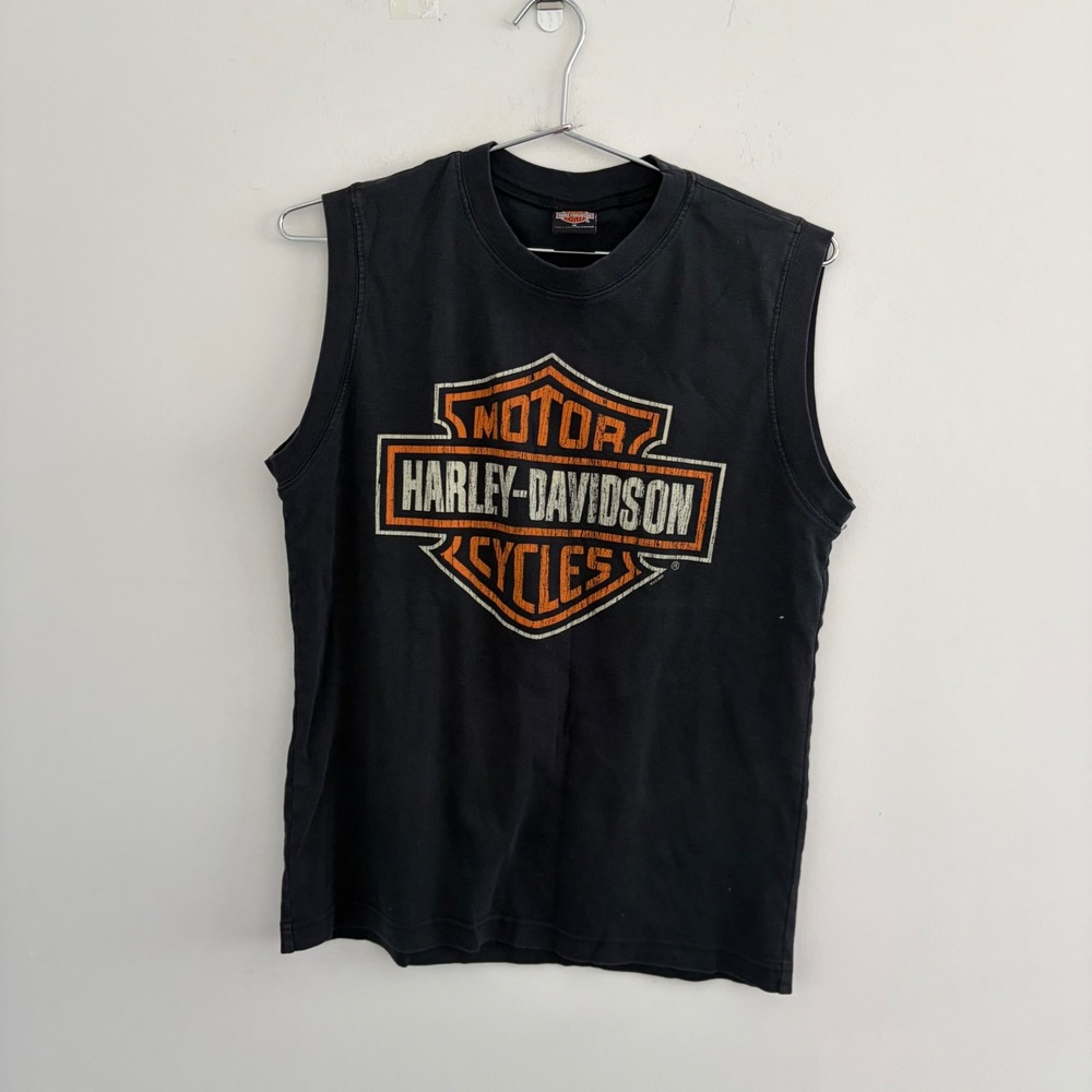 Harley Davidson Thunder Mountain Fort Collins Black Sleeveless T-Shirt Medium